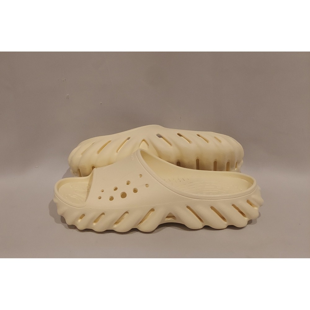 Crocs Mens Womens Pale Yellow Echo Slides Size M/10 W/12